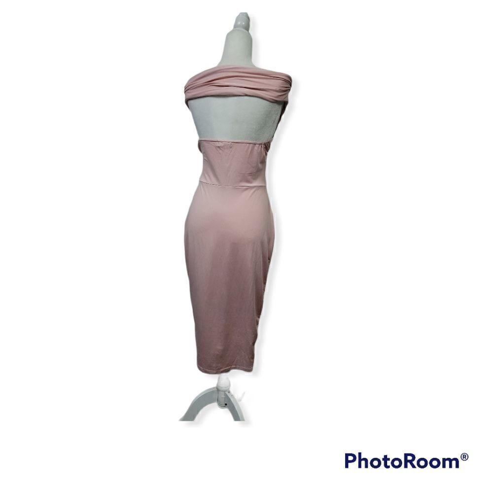 Boohoo off the shoulder knot front midi dress - Picture 9 of 16